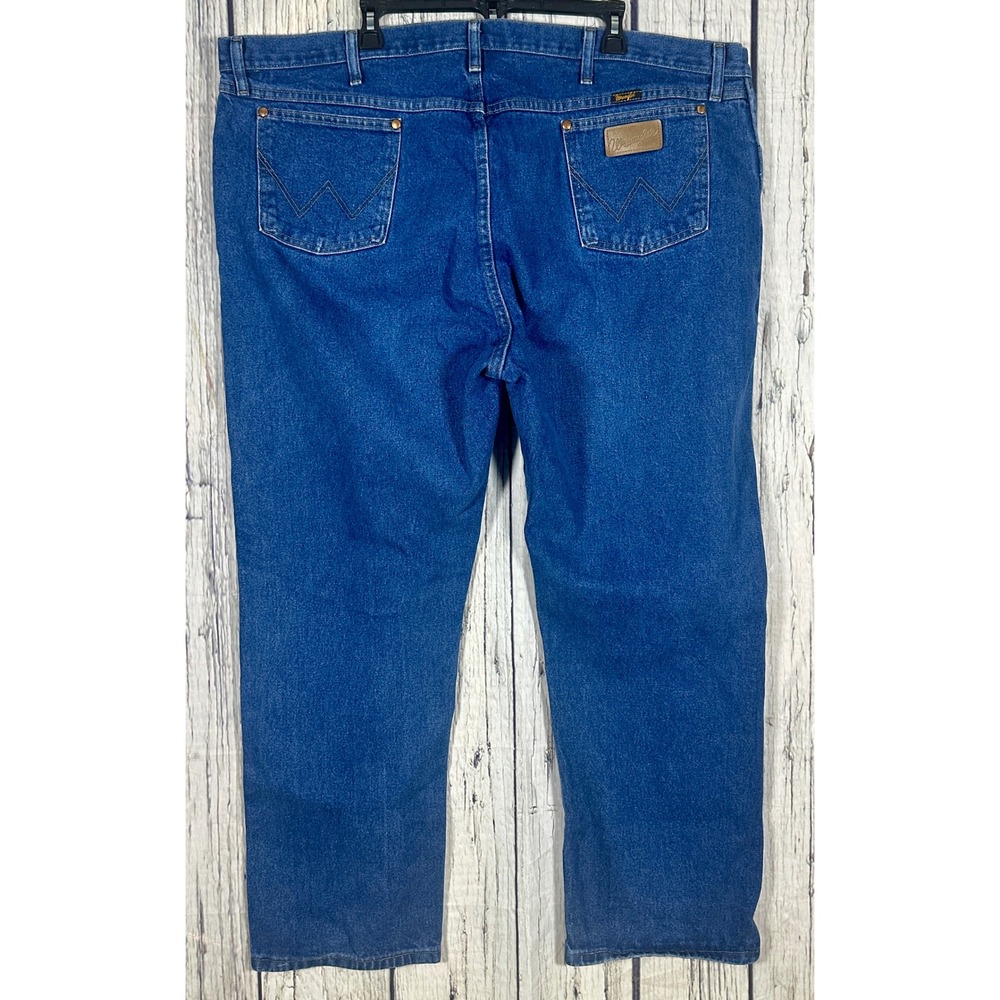 Wrangler 1013MWZPW Mens 48x30 Dark Wash Blue Straight Leg Cotton Denim Jeans